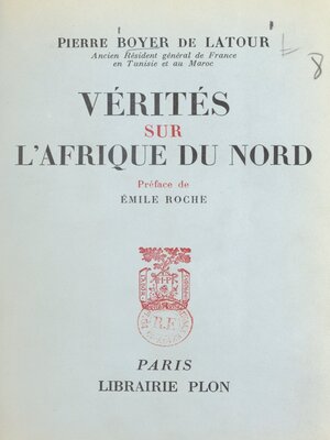 cover image of Vérités sur l'Afrique du Nord